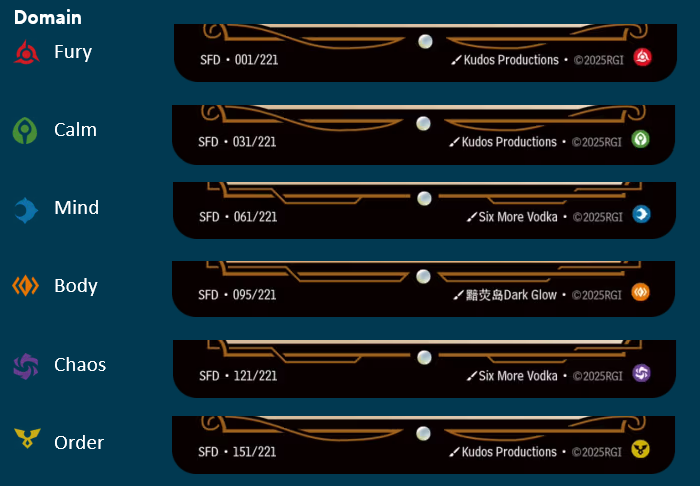 Riftbound domain symbols — Fury, Calm, Mind, Body, Chaos, and Order explained